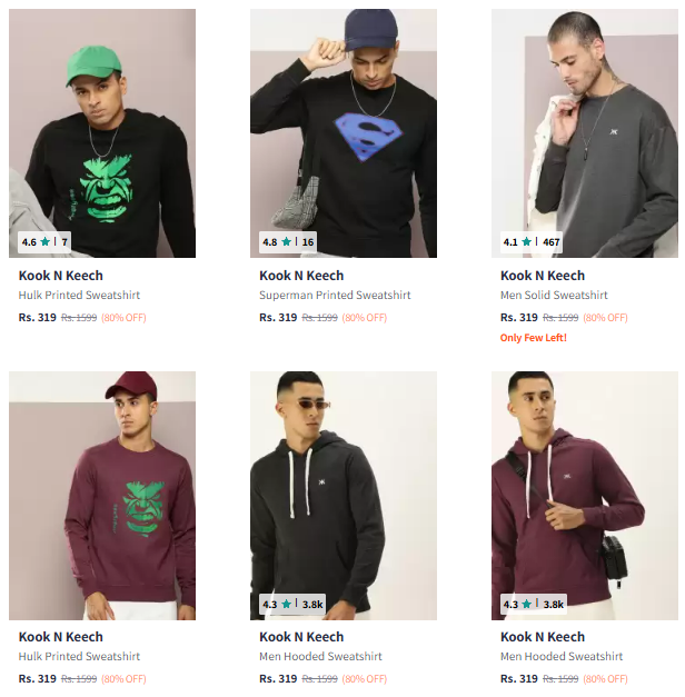 Image of Kook N Keech Men Sweatshirt @ Flat 80% Discount