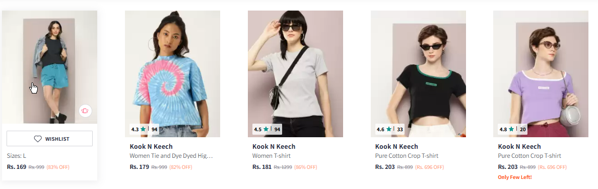 Image of Kook N Keech Women T-shirt Starting at ₹169