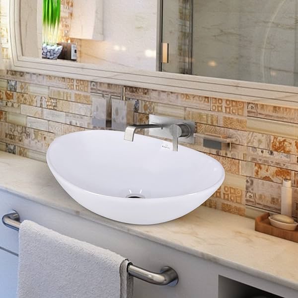 Image of KrissKross White Table top Wash Basin