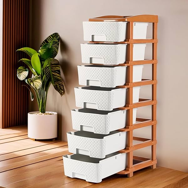 Image of Kuber Industries 7-Layer & 57 Ltr Plastic Drawer Storage Organiser