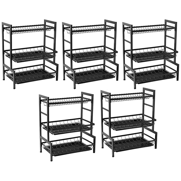 Image of Kuber Industries Dish Drying Rack (5-pack)