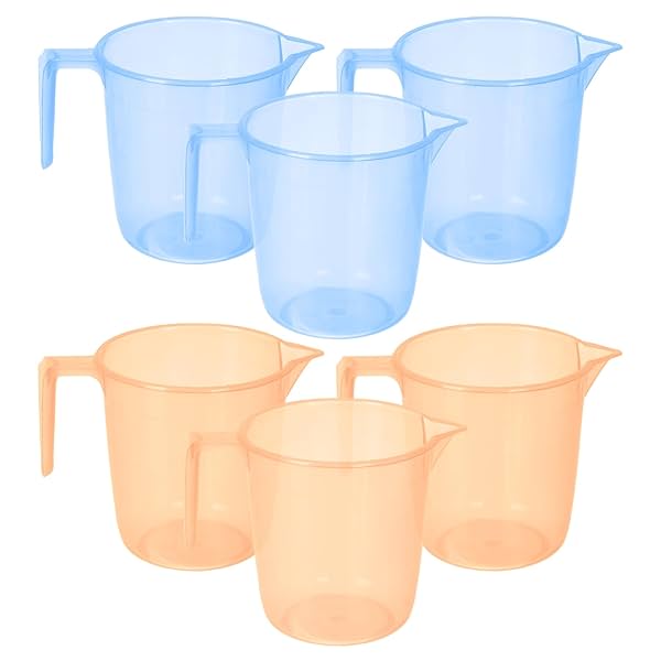 Image of Kuber Industries Pack of 6 Bathroom Mug Multipurpose Bath Rinse Mug for Bathroom