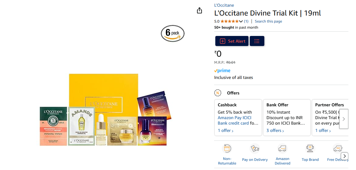 Image of L'Occitane Divine Trial Kit | 19ml