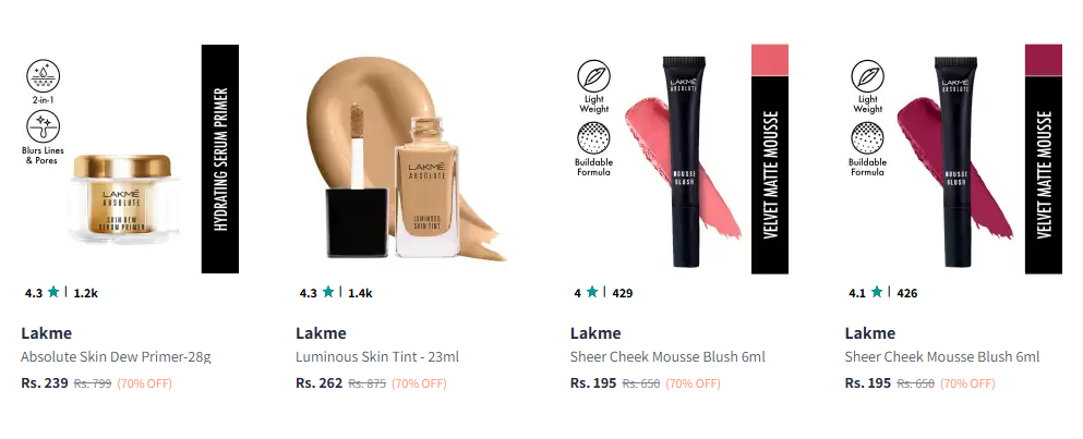 Image of LAKMÉ Beauty Product Starting At @₹137