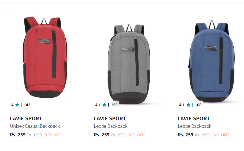 Image of LAVIE SPORT Unisex Casual Backpack @ ₹259