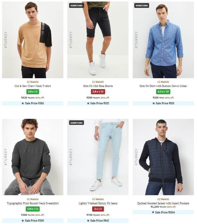 Image of LC Waikiki Brand Men's Clothing @ Flat 80% Discount