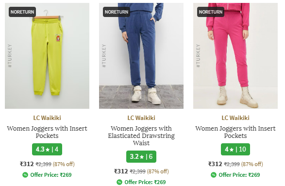 Image of LC Waikiki Women Joggers's Minimum 85% Discount