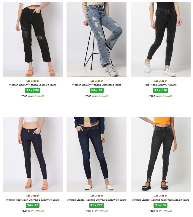 Image of LEE COOPER Brand Women's Jeans @ Flat 80% Discount