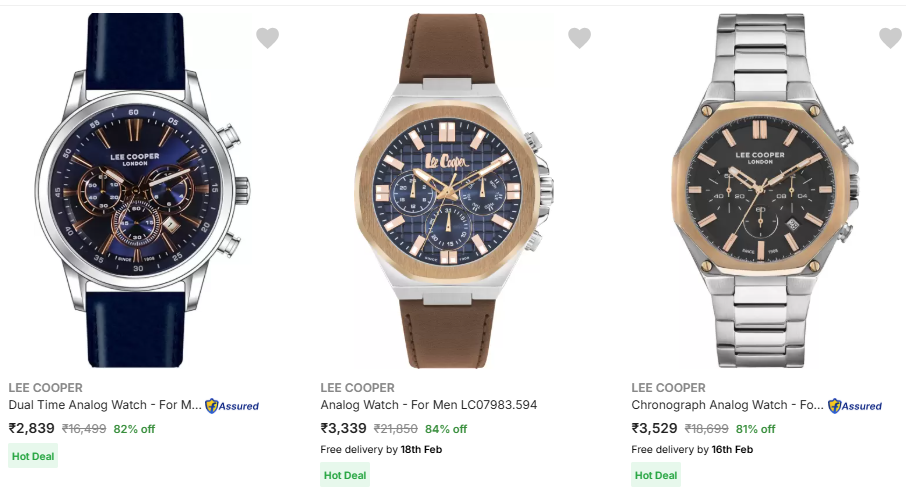 Image of LEE COOPER Dual Time Analog Watch Flat 82% Discount