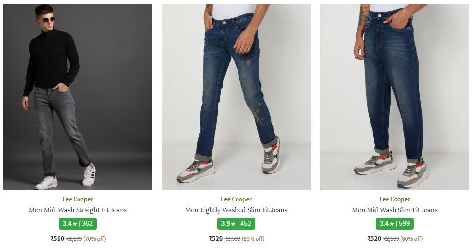 Image of LEE COOPER Men Jeans minimum 70-80% Discount