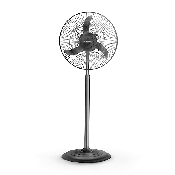 Image of LONGWAY Bolt Black Pedestal Fan, P1 400 mm, Ultra High Speed, 