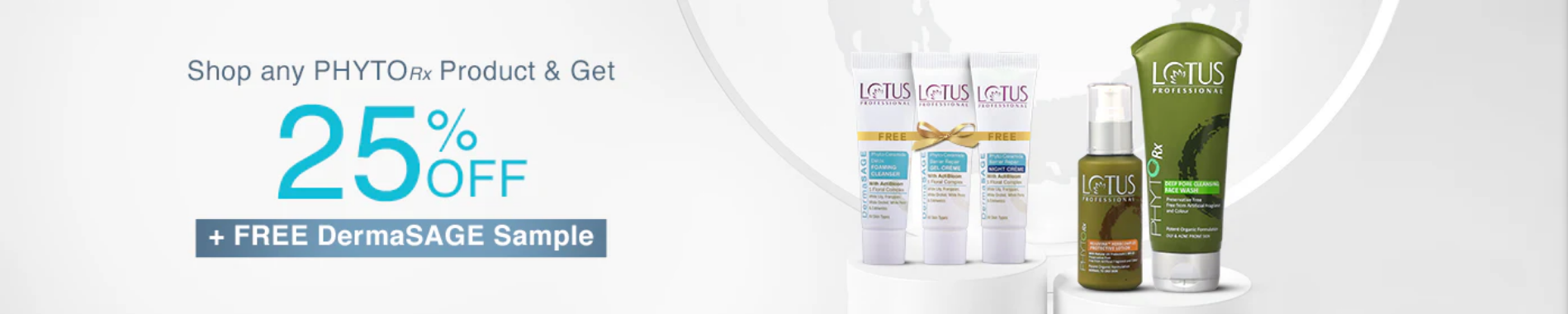 Image of LOTUS PROFESSIONAL Offers : Save 25% + Free Dermasage Sample on Skin Care Products