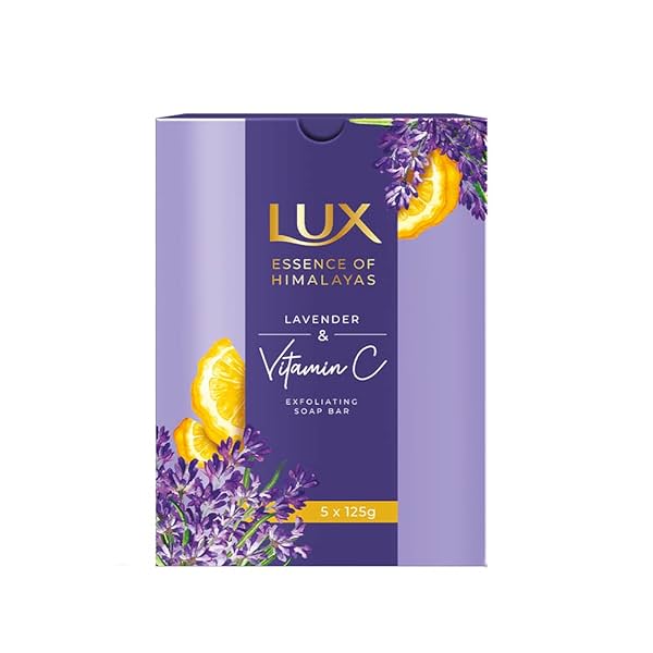 Image of LUX LAVENDER & VITAMIN C EXFOLIATING SOAP 5x125g