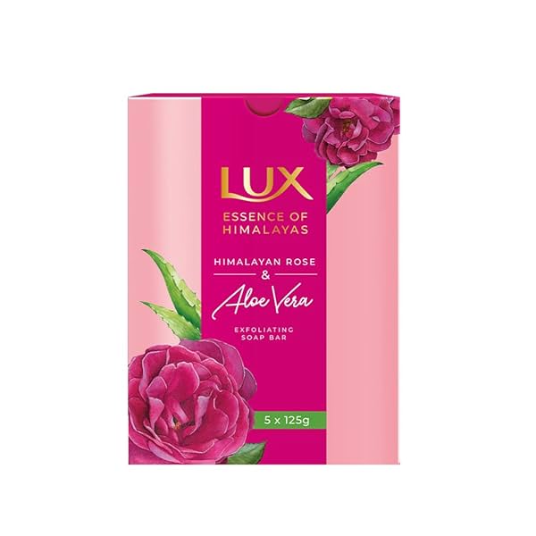 Image of LUX ROSE & ALOEVERA EXFOLIATING SOAP 5x125g