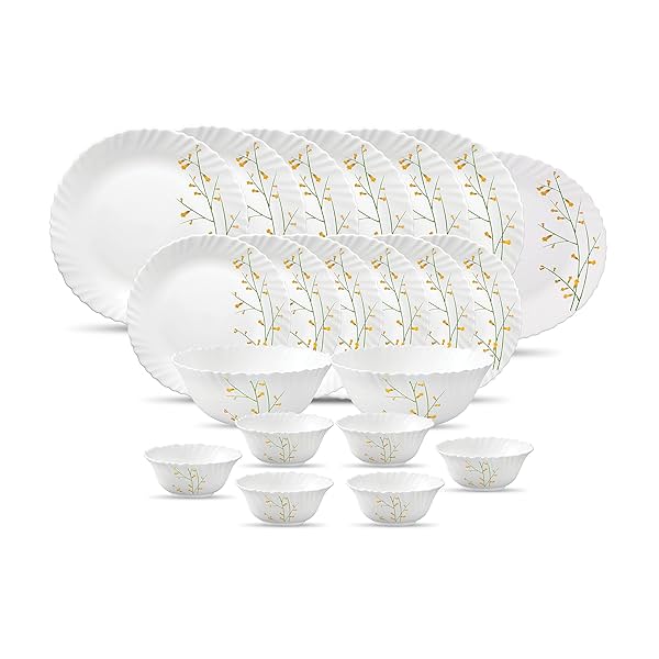 Image of La Opala Diva Classique Opal Glass Dinner Set 21 pcs