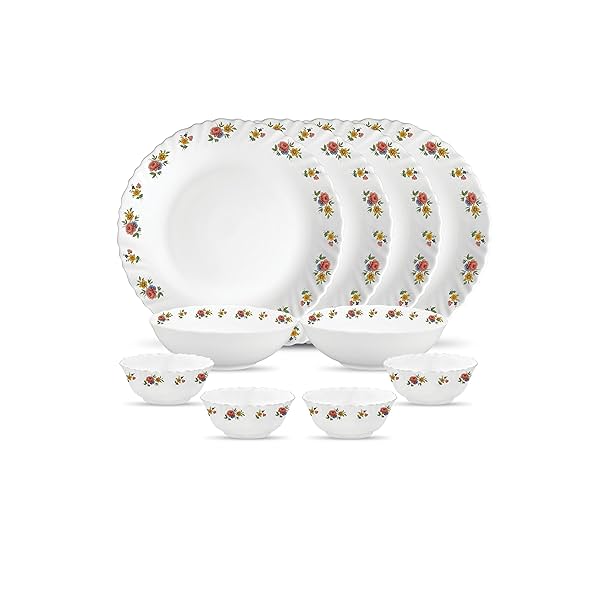 Image of La Opala Novo Collection Opal Glass Crockery Set of 10