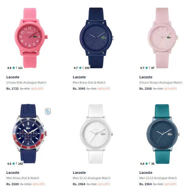 Image of Lacoste Brand Watch Men's & Women's @ Up to 65% Discount