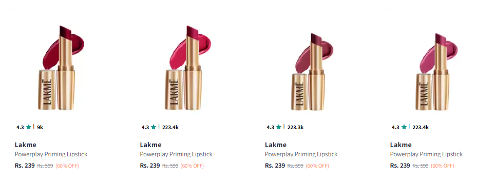 Image of Lakme 9to5 Powerplay Priming Matte Lipstick 3.6g at 50%-60% Discount 