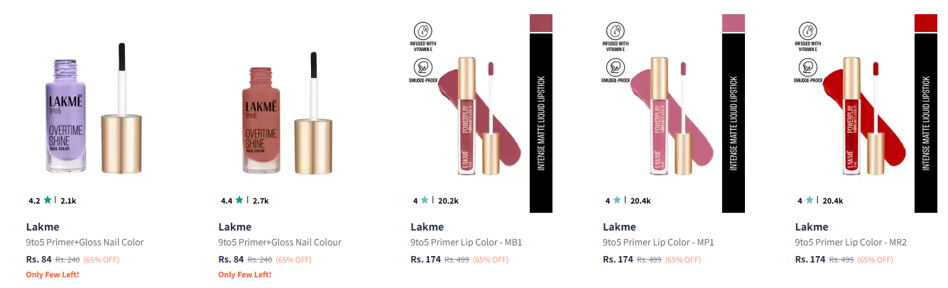 Image of Lakme Beauty Products Flat 65% Discount