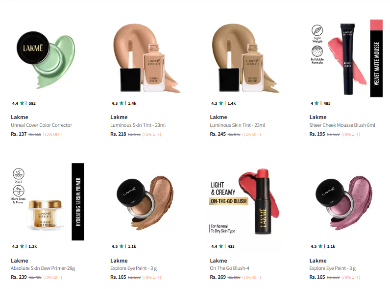 Image of Lakme Beauty Products Up-to 70% Discount.