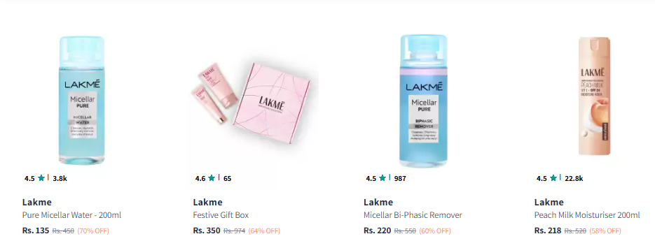 Image of Lakme Beauty Products at Minimum 50% Discount 