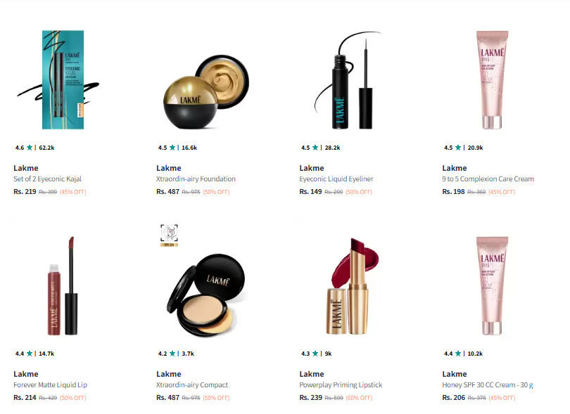 Image of Lakme Makeup Products Up-to 70% Discount