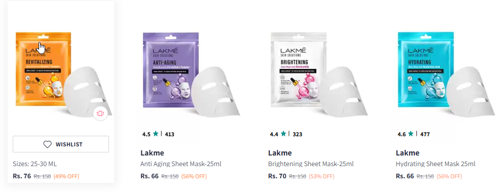 Image of Lakme Skin Solutions Revitalizing Sheet Mask Starting At @₹66 