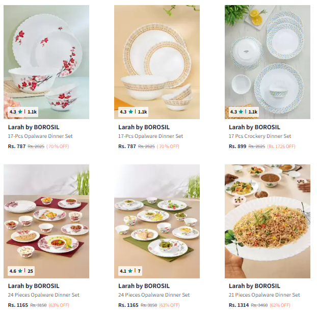 Image of Larah By Borosil Dinner Set @ Up to 70% Discount