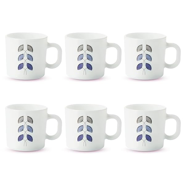 Image of Larah by BOROSIL Floret Opalware Mug | Set of 6 Pcs