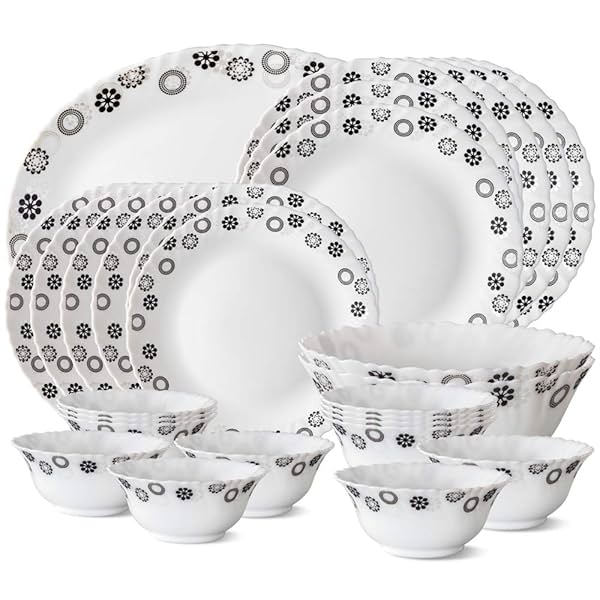 Image of Larah by BOROSIL Universe Opalware Dinner Set, 27-Pieces