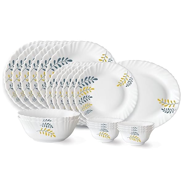 Image of Larah by Borosil Niva Opalware Dinner Set (21 Pc)