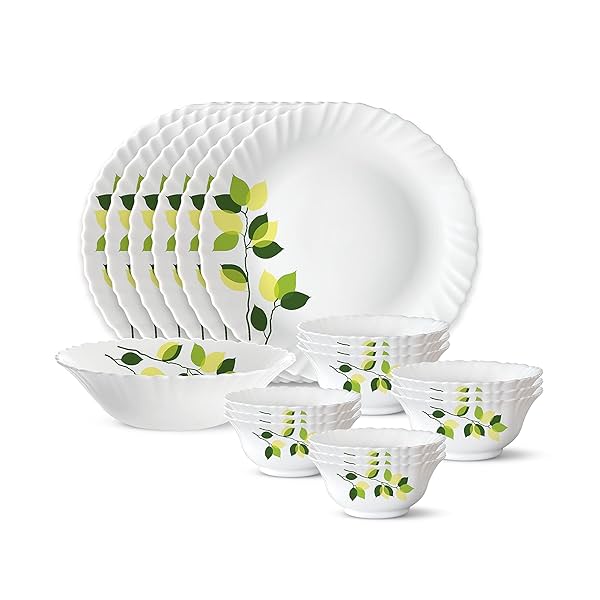 Image of Larah by Borosil Opalware Dinner Set (19 pieces)