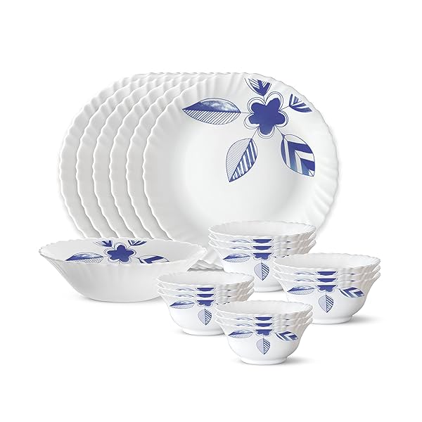 Image of Larah by Borosil Opalware Dinner Set (19 pieces)