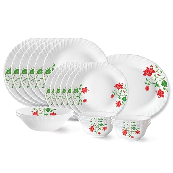 Image of Larah by Borosil Opalware Dinner Set, 21 pieces