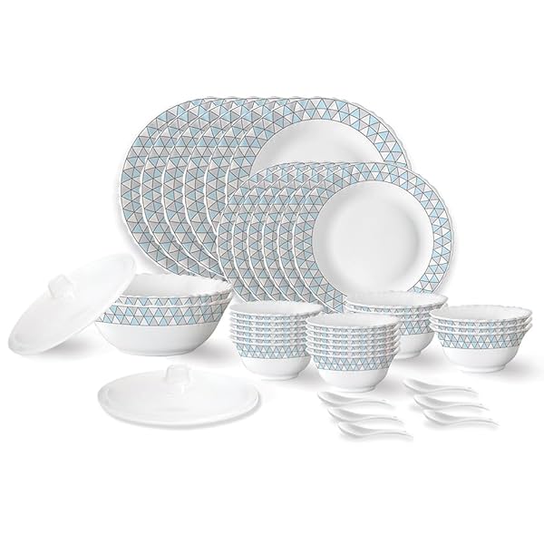 Image of Larah by Borosil Opalware Dinner Set | 40 Pieces