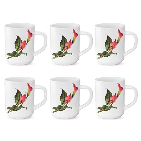 Image of Larah by Borosil Stargazer Opalware Mug, Set of 6 