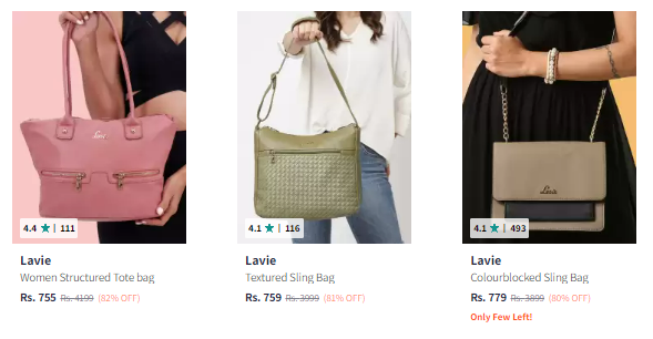 Image of Lavie Brand Women's Handbags @ Minimum 80% Discount