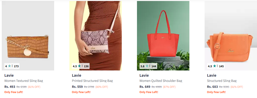 Image of Lavie Handbags minimum 80-87% Discount