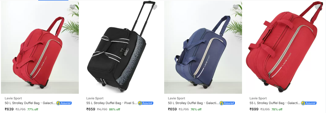 Image of Lavie Sport 50 L Strolley Duffel Bag Up To 86% Discount @ #Flipkart 