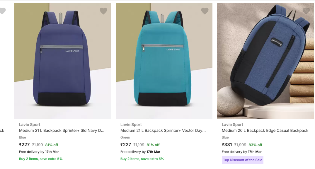 Image of Lavie Sport Backpacks Starts From ₹227