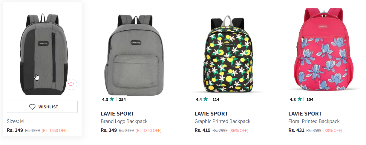 Image of Lavie Sport Backpacks Starts From ₹349