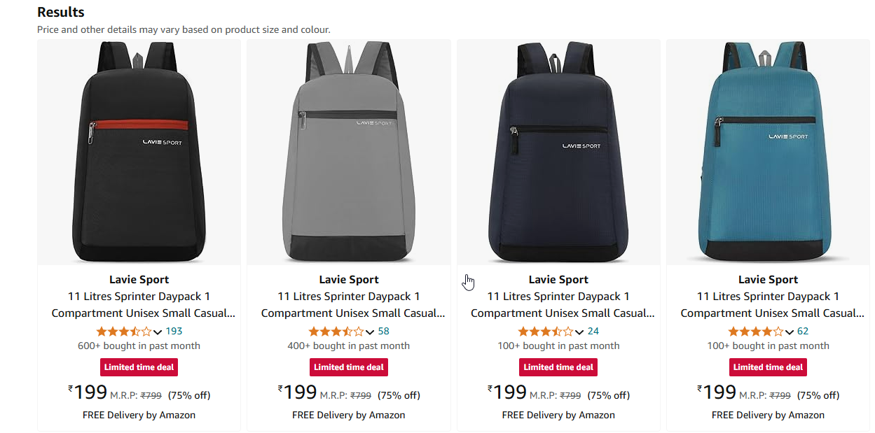 Image of Lavie sport bags starting at just ₹199 