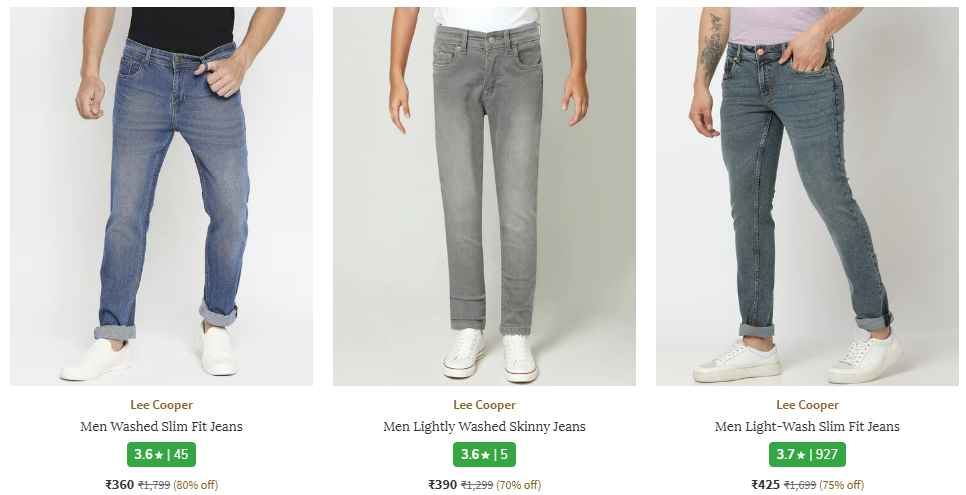 Image of Lee Cooper Jeans Starting at ₹360 