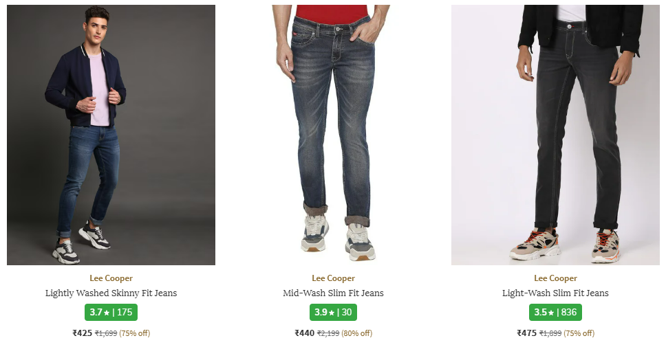 Image of Lee Cooper Men's Jeans starting at ₹425