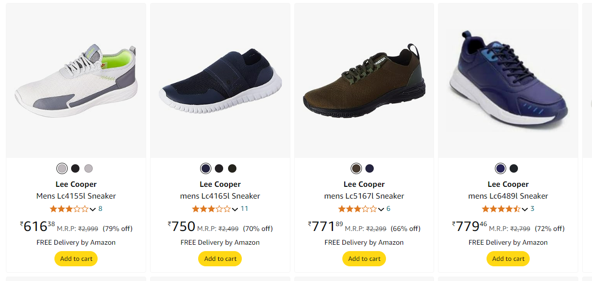 Image of Lee Cooper Men's Sneaker Starts from ₹616