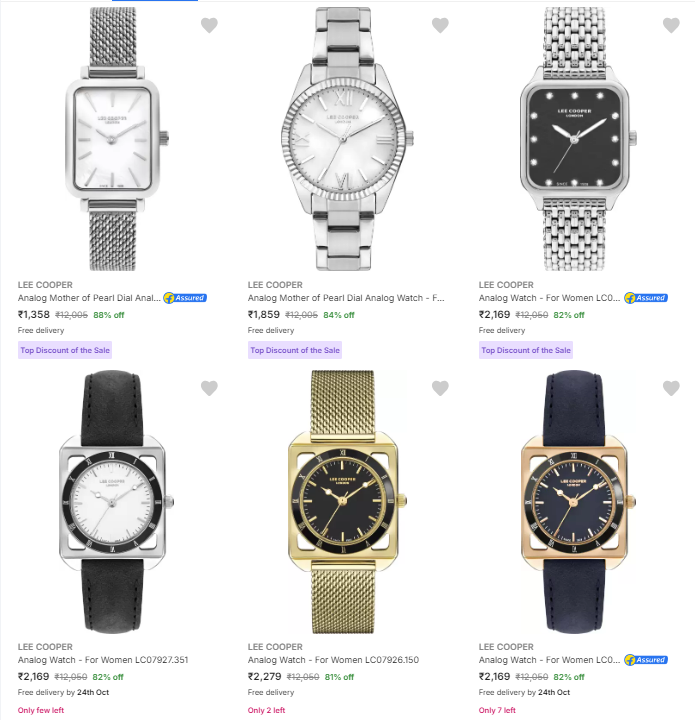 Image of Lee Cooper Wrist Watches @ Minimum 80% Discount