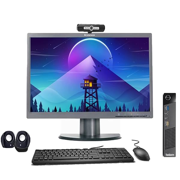 Image of Lenovo ThinkCenter 22 inch All-in-One Desktop.