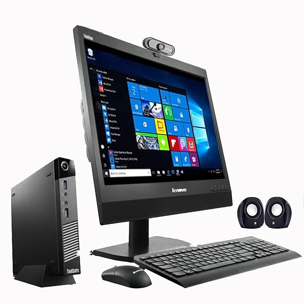 Image of Lenovo ThinkCentre M900 Tiny PC i5-6500 AIO Desktop Set (Refurbished)