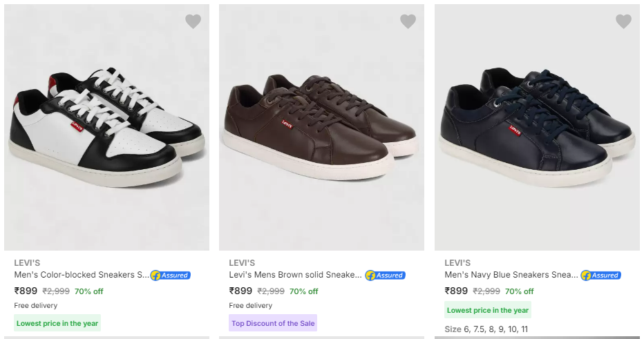 Image of Levi S Men’s Casual Shoes @ minimum 70% Discount