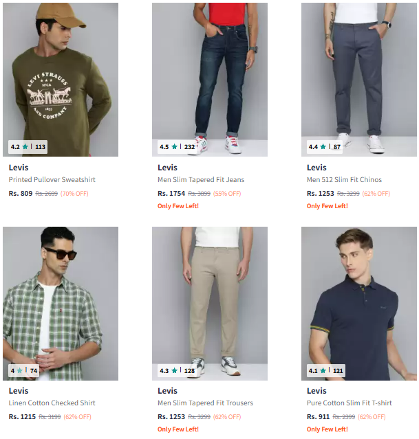 Image of Levi's Brand Men's Clothing @ Minimum 60% Discount